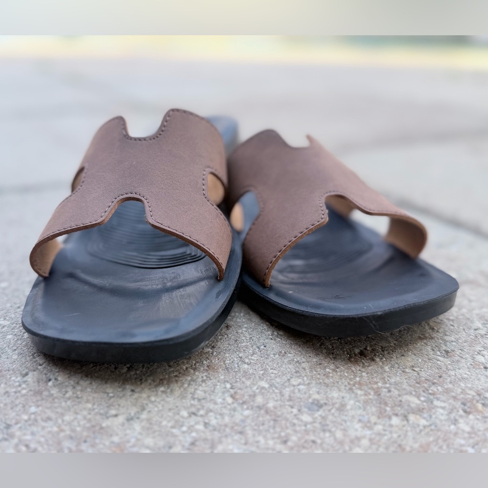 Comfort Fit Flaneur Brown Suede Women’s Flat Sandals 38/8 - Picture 2 of 6